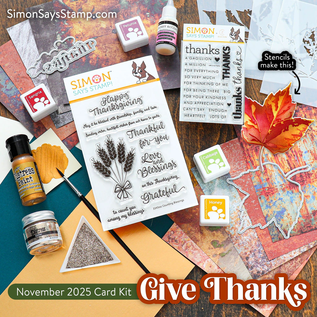 Simon Says Stamp Card Kit of the Month November 2025 Give Thanks ck1125