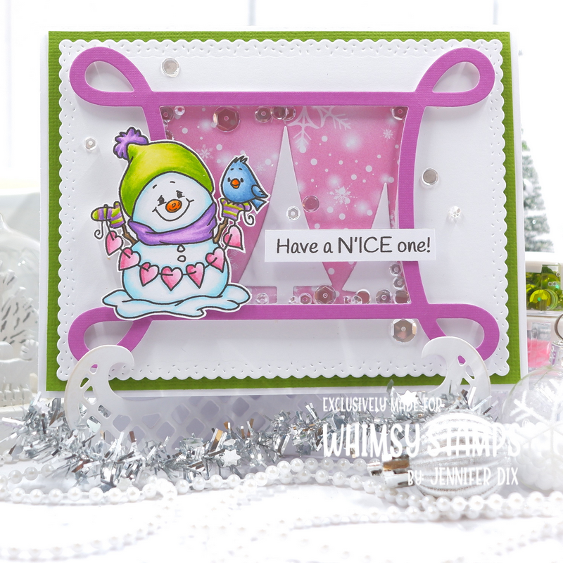 Whimsy Stamps Birthday Cool Clear Stamps c1430 snowman
