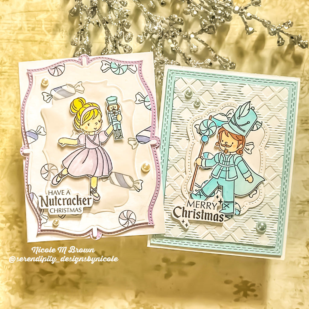 Simon Says Stamps and Dies Nutcracker Christmas set1089nc And Everything Nice Christmas Cards
