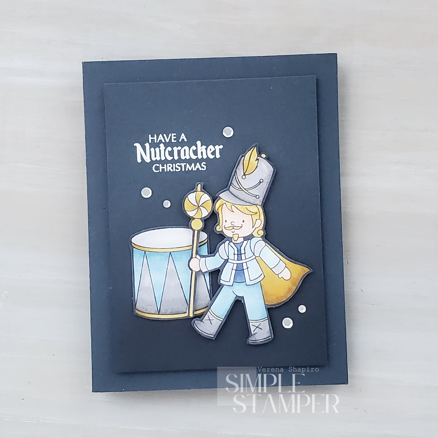 Simon Says Stamps and Dies Nutcracker Christmas set1089nc And Everything Nice Christmas Card