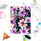 Simon Says Stamp Nuvelli Script Hello Wafer Dies s1035 Happy Camper Hello Card | color-code:ALT05