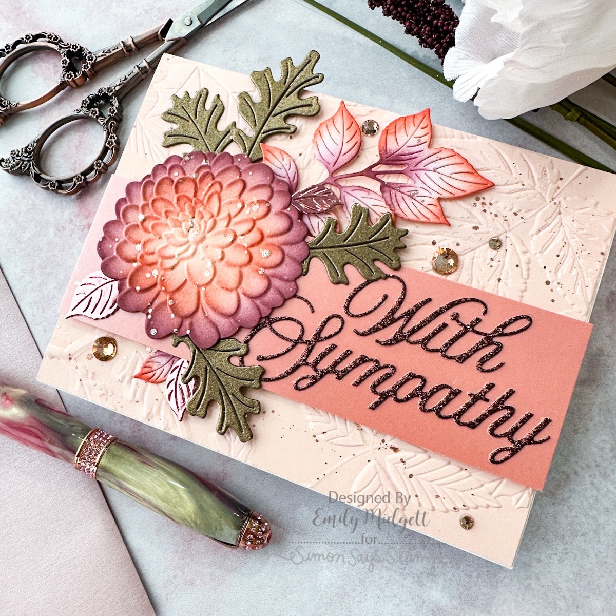 Simon Says Stamp Nuvelli Script With Sympathy Wafer Dies s1034 STAMPtember Sympathy Card | color-code:ALT02