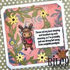 Riley And Company Funny Bones Complete Paralysis Cling Rubber Stamp rwd-1177 moose