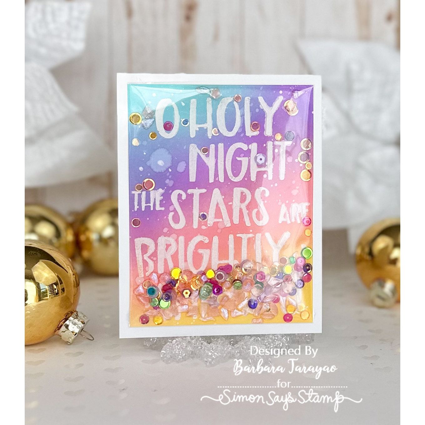 Simon Says Stamp Stencils O Holy Night mt221716 All The Joy Christmas Card