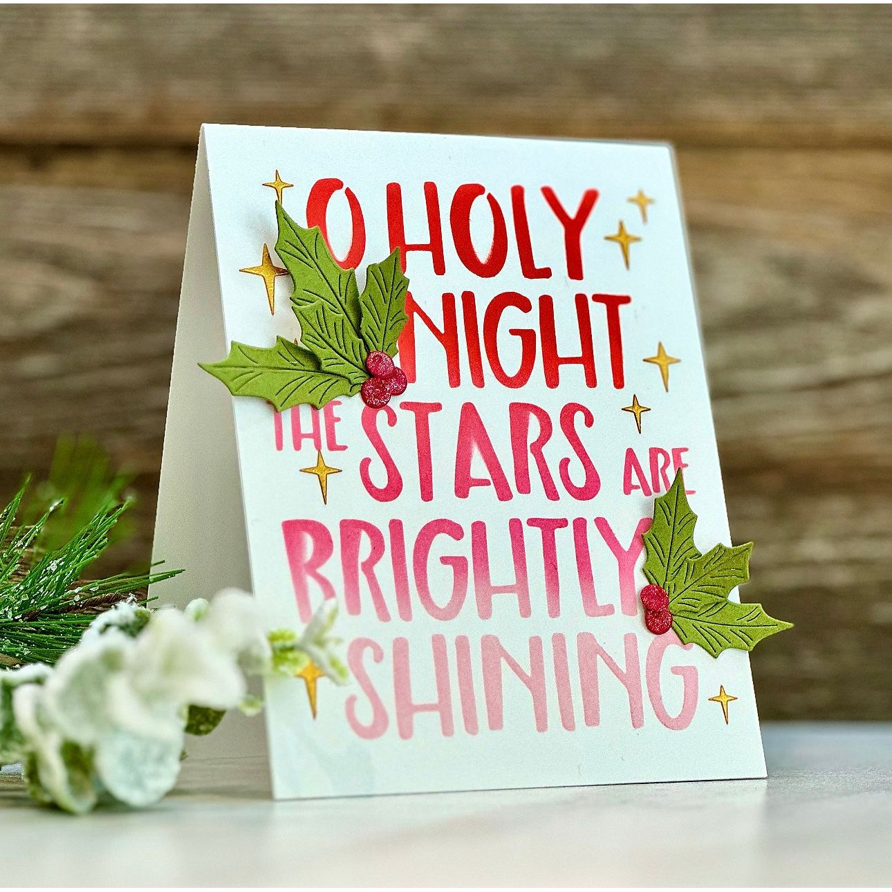 Simon Says Stamp Stencils O Holy Night mt221716 All The Joy Christmas Card