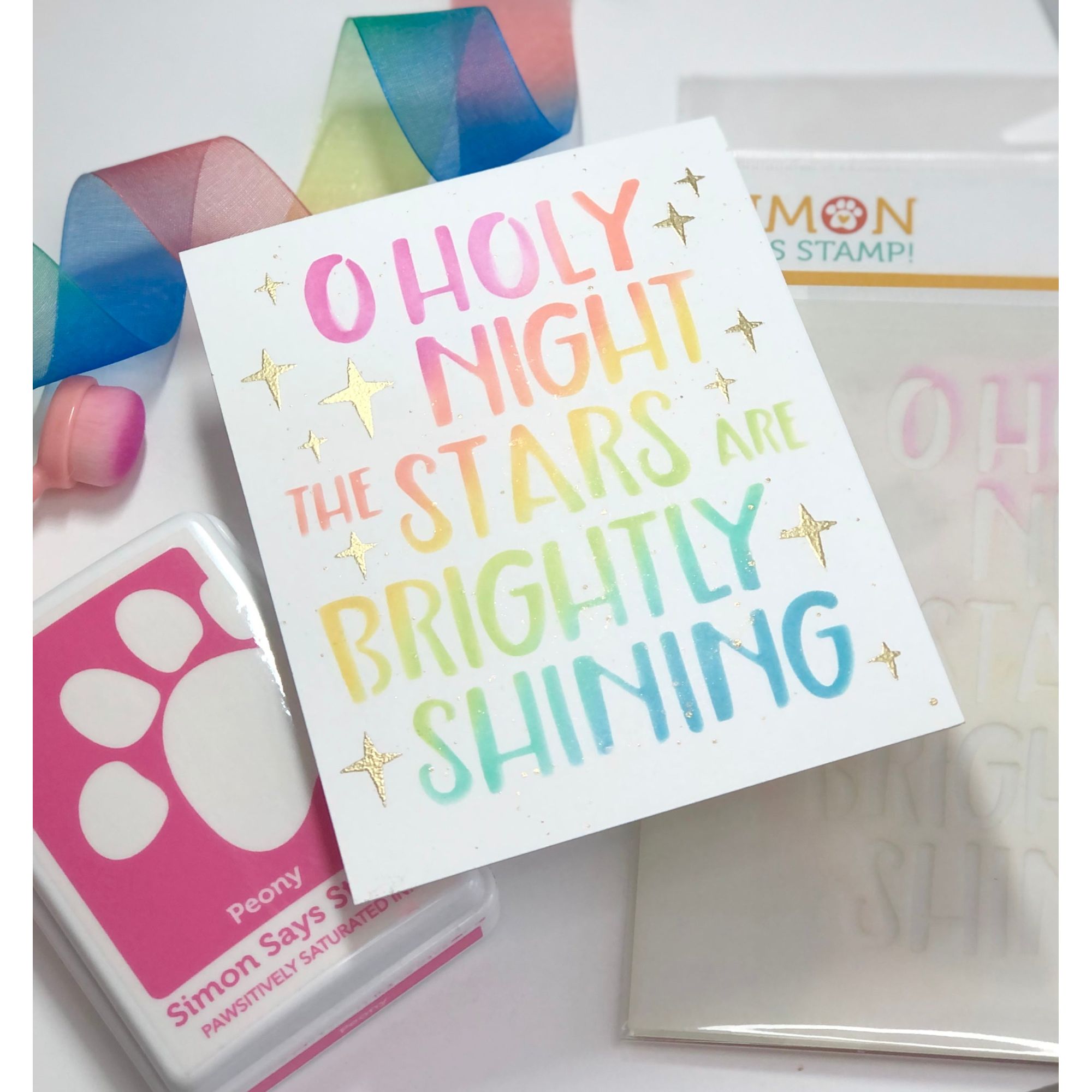 Simon Says Stamp Stencils O Holy Night mt221716 All The Joy Christmas Card