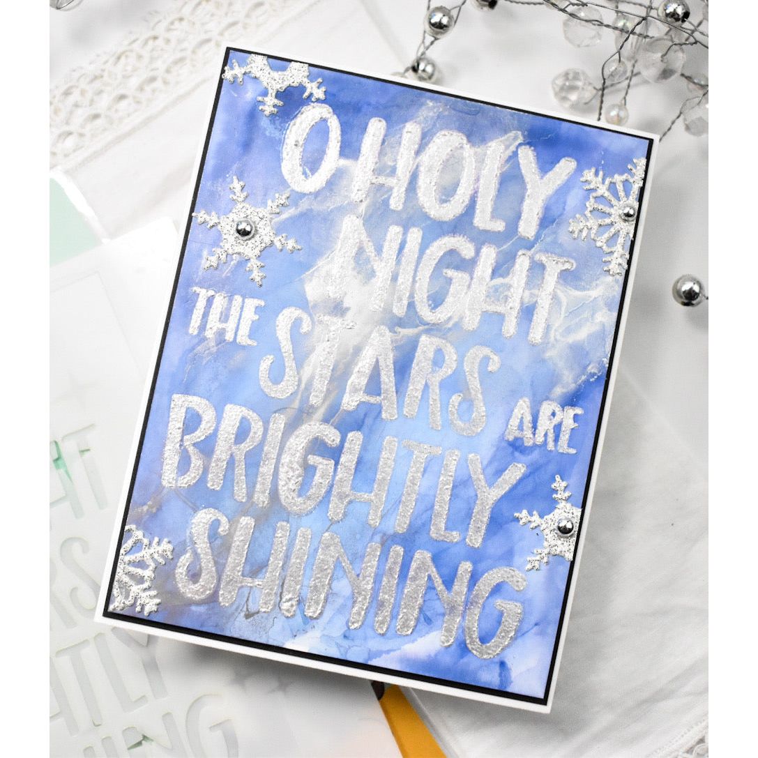 Simon Says Stamp Stencils O Holy Night mt221716 All The Joy Christmas Card