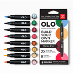 OLO Manga 2 Brush 8 Piece Marker Set