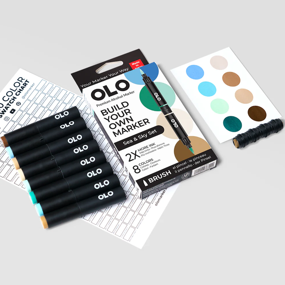 OLO Sea & Sky Brush 8 Piece Marker Set product