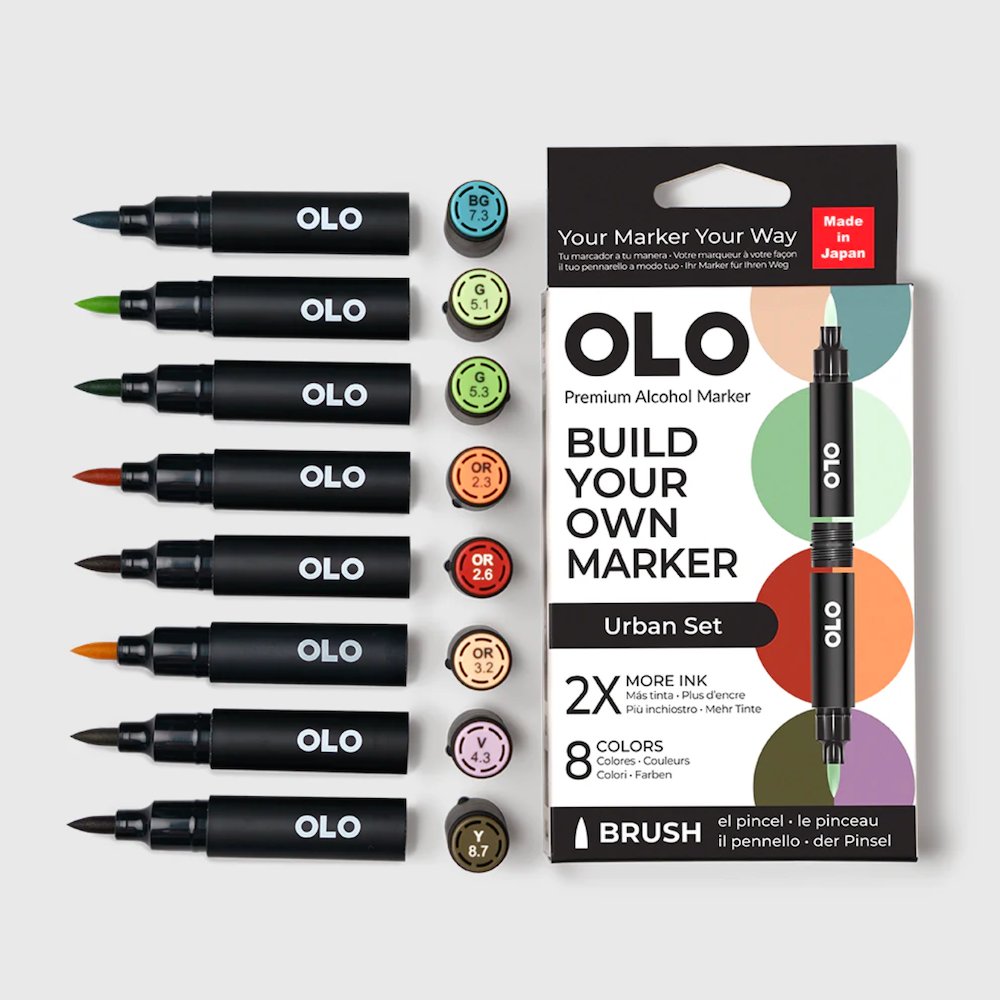 OLO Urban Brush 8 Piece Marker Set