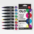 OLO Vibrant Brush 8 Piece Marker Set