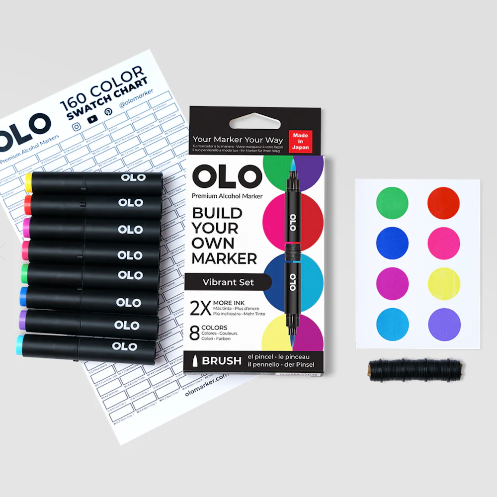 OLO Vibrant Brush 8 Piece Marker Set product
