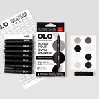 OLO Warm Gray Brush 8 Piece Marker Set