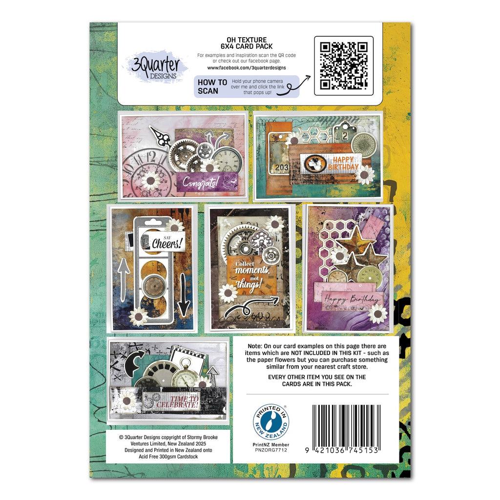 3Quarter Designs Oh Texture 6x4 Card Pack 3q-cc-ohtexture
