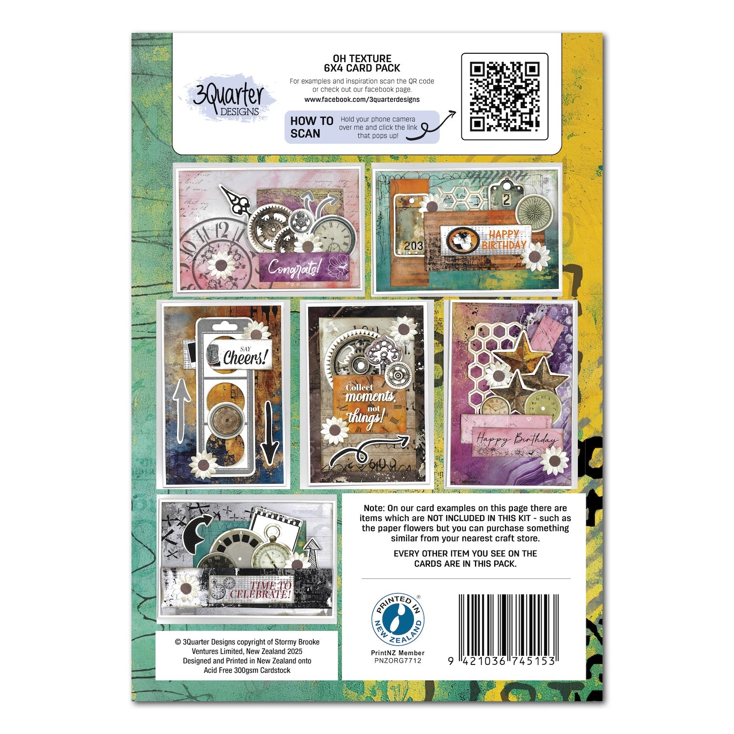 3Quarter Designs Oh Texture 6x4 Card Pack 3q-cc-ohtexture