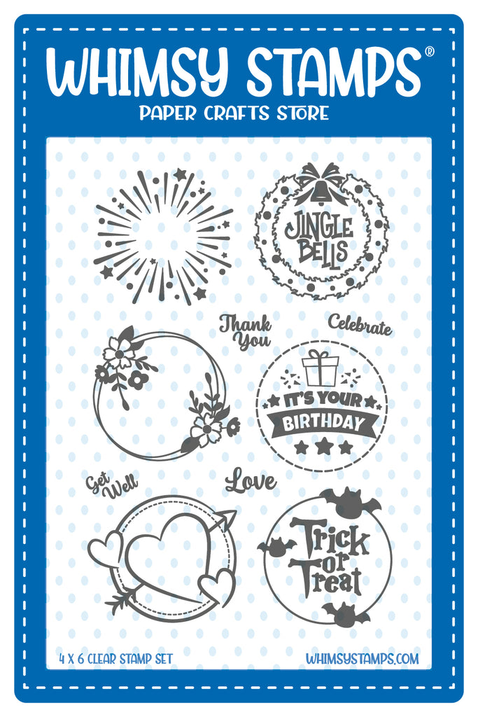 Whimsy Stamps Occasions Circles Clear Stamps cwsd466