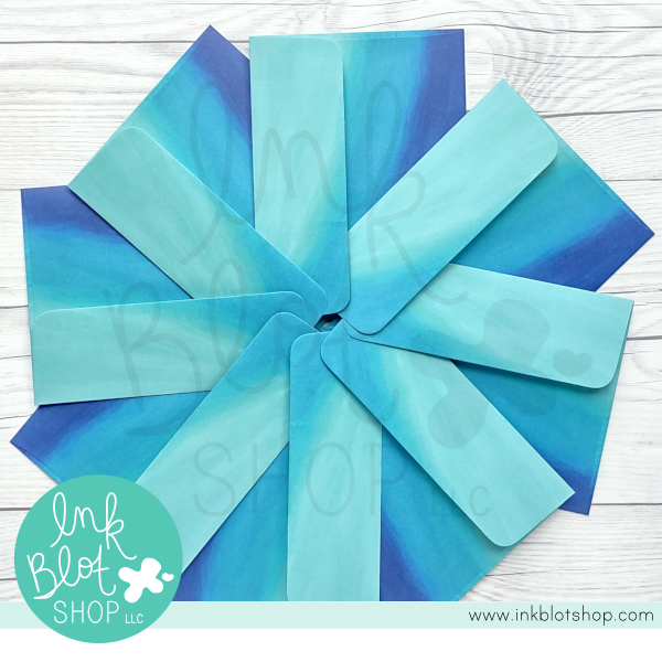 Ink Blot Shop Ocean Waves A2 Envelopes ibev005 fanned out