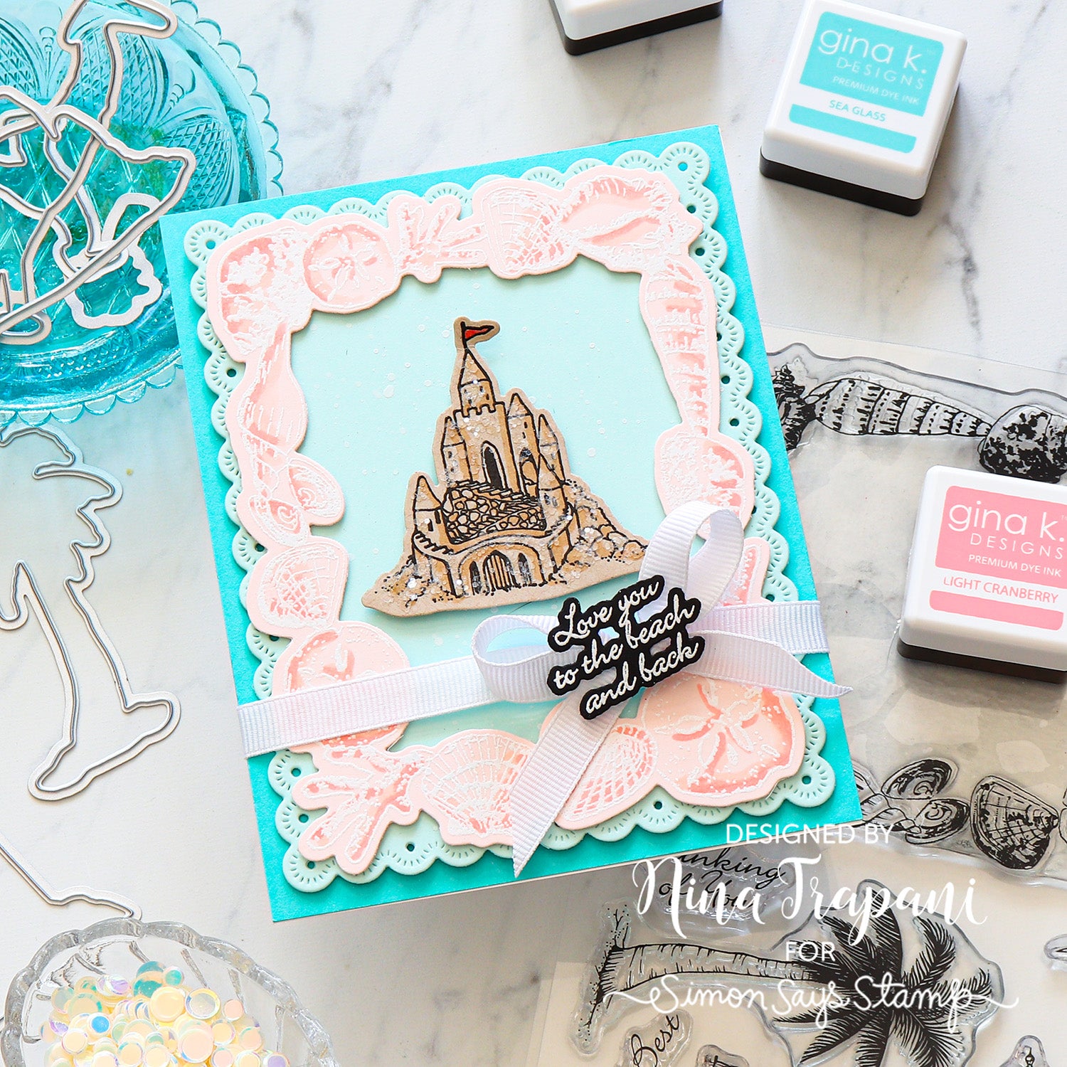 Ocean Themed Card with Seashells and Sentiment Love You to the Beach and Back