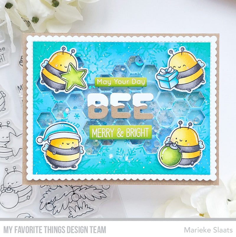 My Favorite Things Merry Bees-mas Clear Stamps jb015 May Your Day Bee Merry & Bright | color-code:alt3