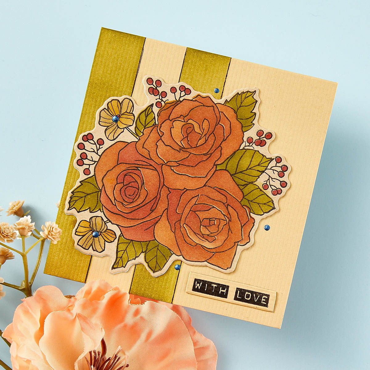 scs-188 Spellbinders Garden Party Clear Stamp and Die Set with love