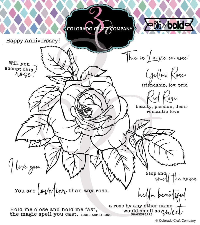 Colorado Craft Company Big and Bold Smell the Roses Clear Stamps bb960
