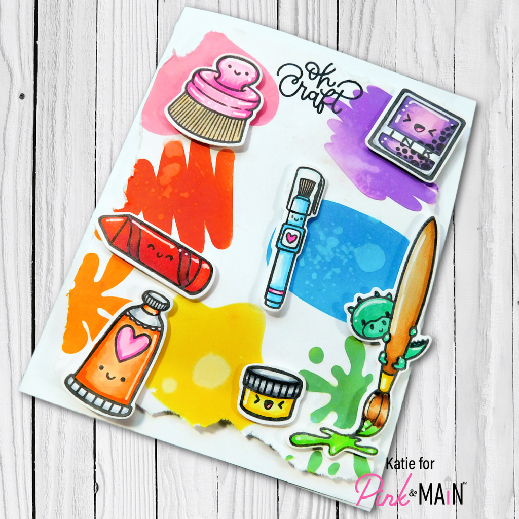 Pink and Main Oh Craft Clear Stamps pm0655 rainbow