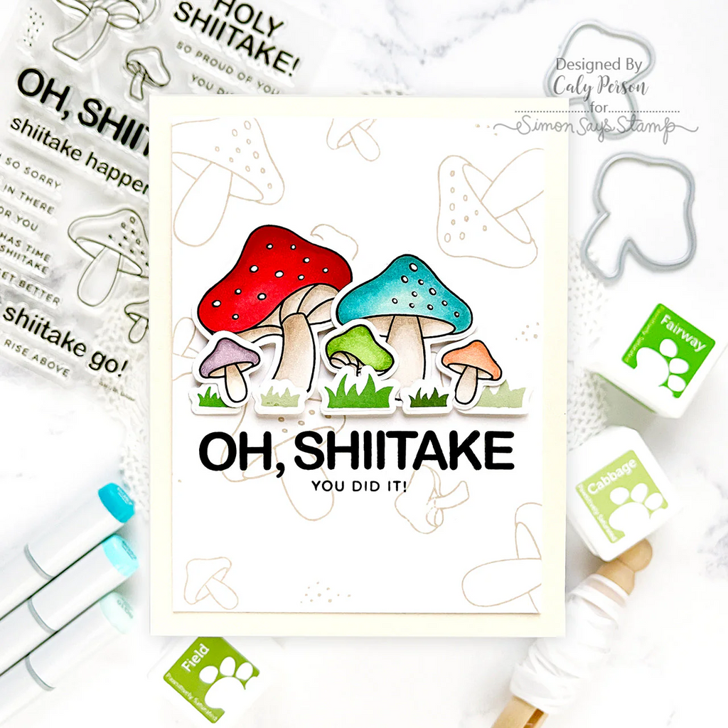 CZ Design Stamps Dies And Stencil Oh Shiitake set934os Favorite Things Congrats Card