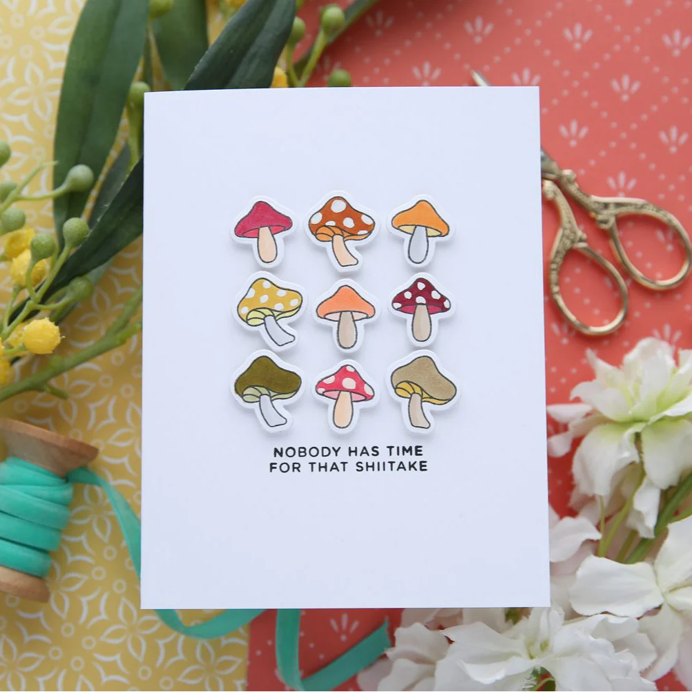CZ Design Stamps Dies And Stencil Oh Shiitake set934os Favorite Things Encouragement Card