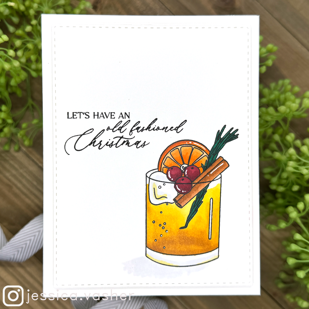 Simon Says Stamps and Dies Old Fashioned Christmas set885of Festive Fun Christmas Card