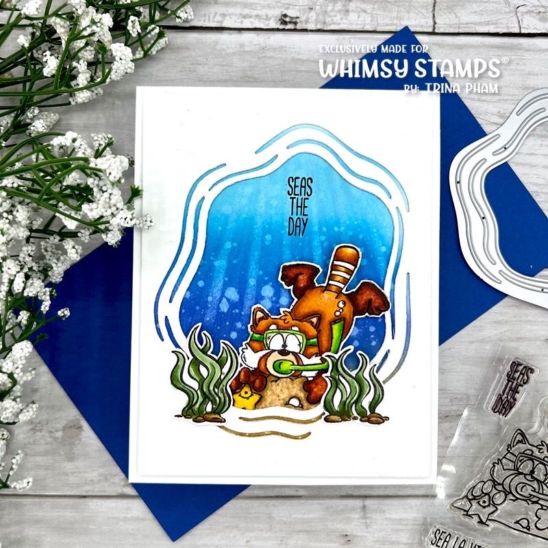 Whimsy Stamps Ripples Dies WSD193 Scuba