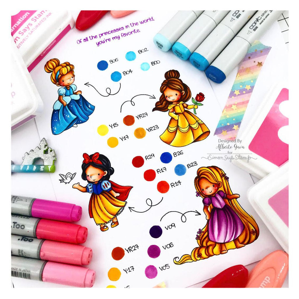Simon Says Stamps And Dies Once Upon A Time set697ou All The Joy Princess Coloring Tutorial | color-code:ALT02