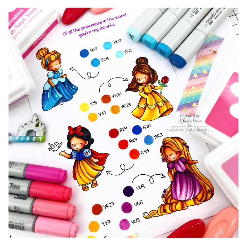 Simon Says Stamps And Dies Once Upon A Time set697ou All The Joy Princess Coloring Tutorial | color-code:ALT02
