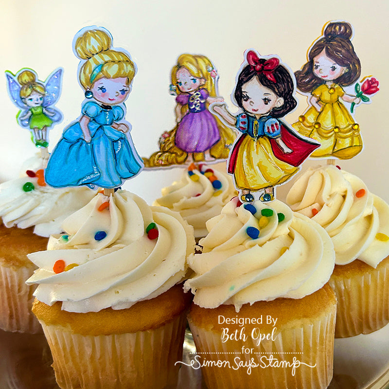 Simon Says Stamps And Dies Once Upon A Time set697ou All The Joy Princess Cupcake Toppers