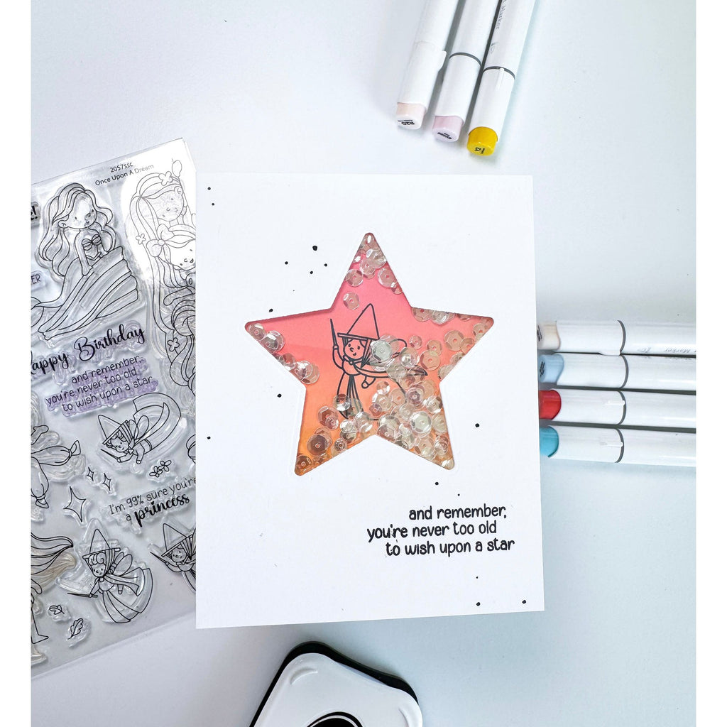 Simon Says Clear Stamps Once Upon a Dream 2057ssc Sunny Vibes Wish Upon a Star Card