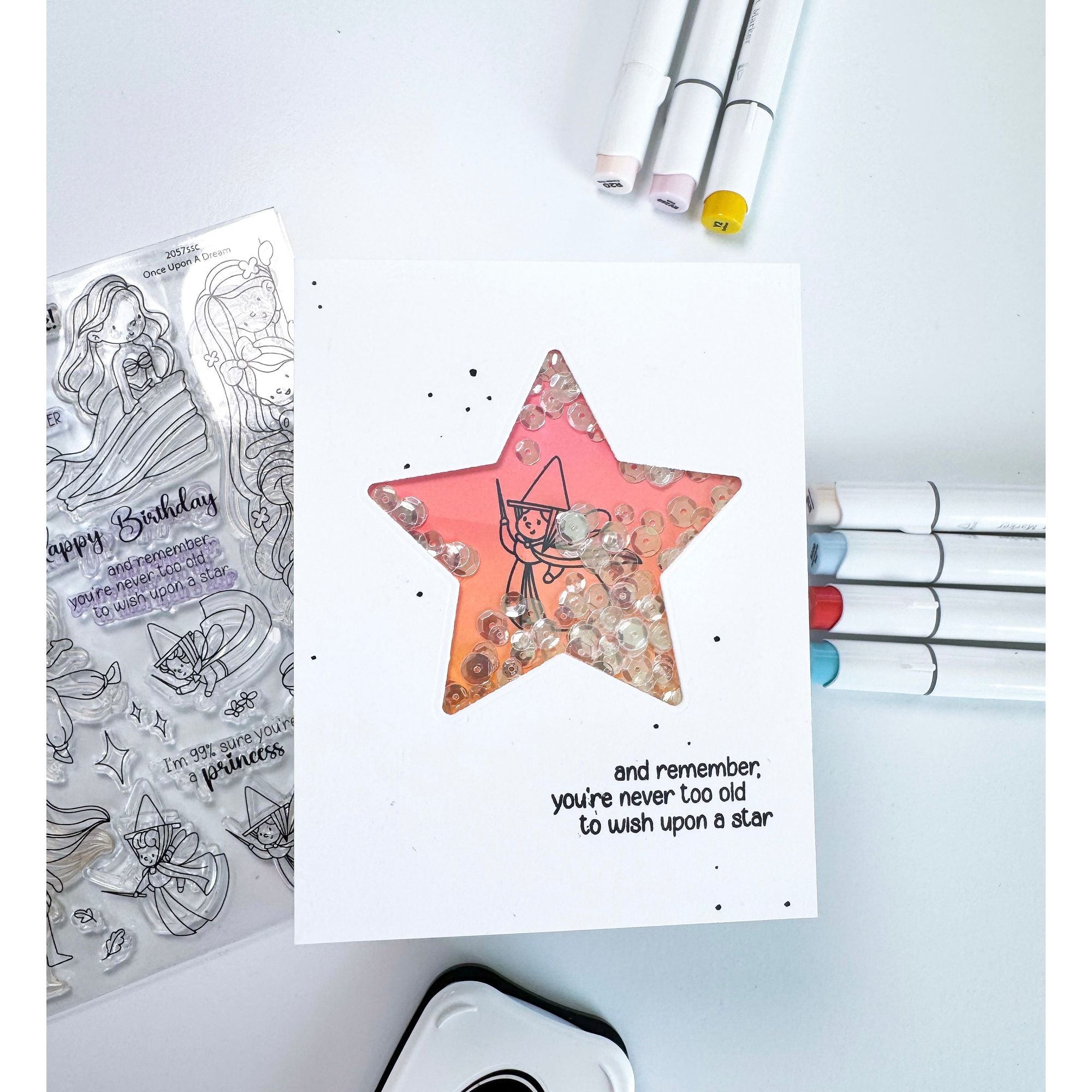Simon Says Clear Stamps Once Upon a Dream 2057ssc Sunny Vibes Wish Upon a Star Card