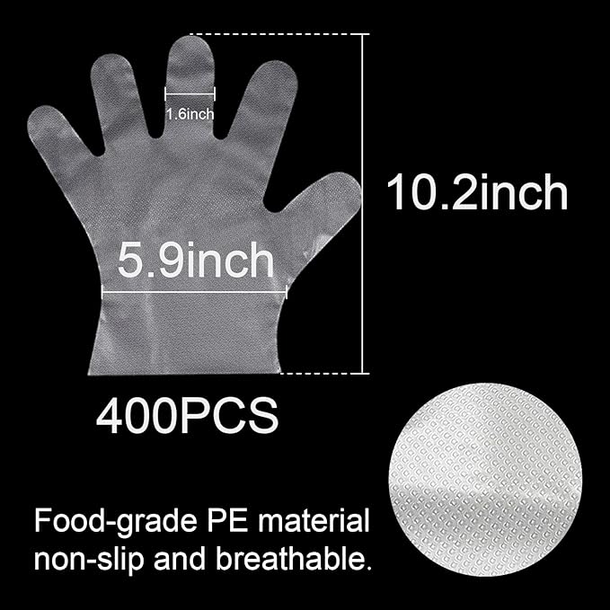 One Size Fits Most Disposable Latex-Free Gloves 400 Pack Size