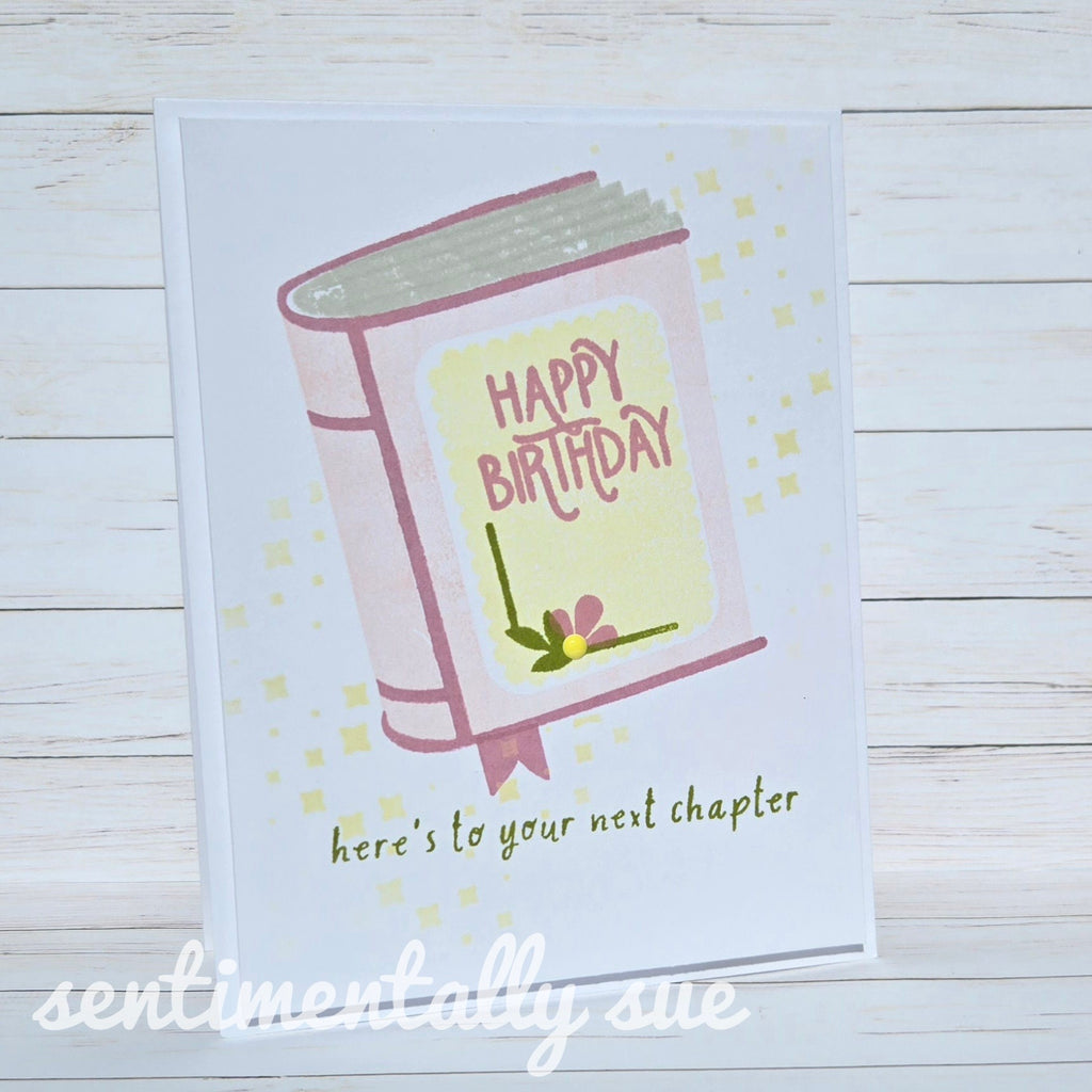 Simon Says Stamps and Dies One for the Books set928ob Favorite Things Birthday Card