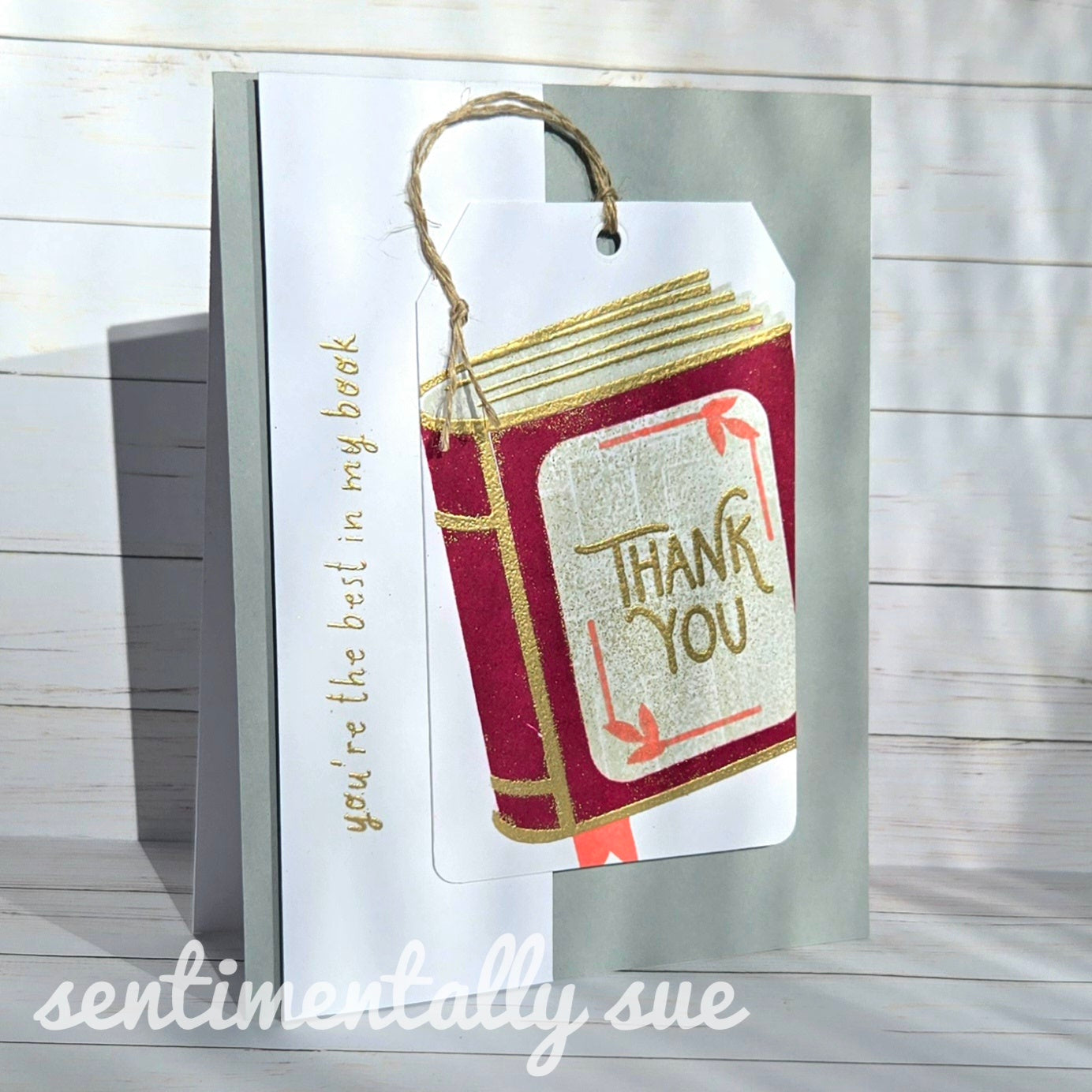 Simon Says Stamps and Dies One for the Books set928ob Favorite Things Thank You Card