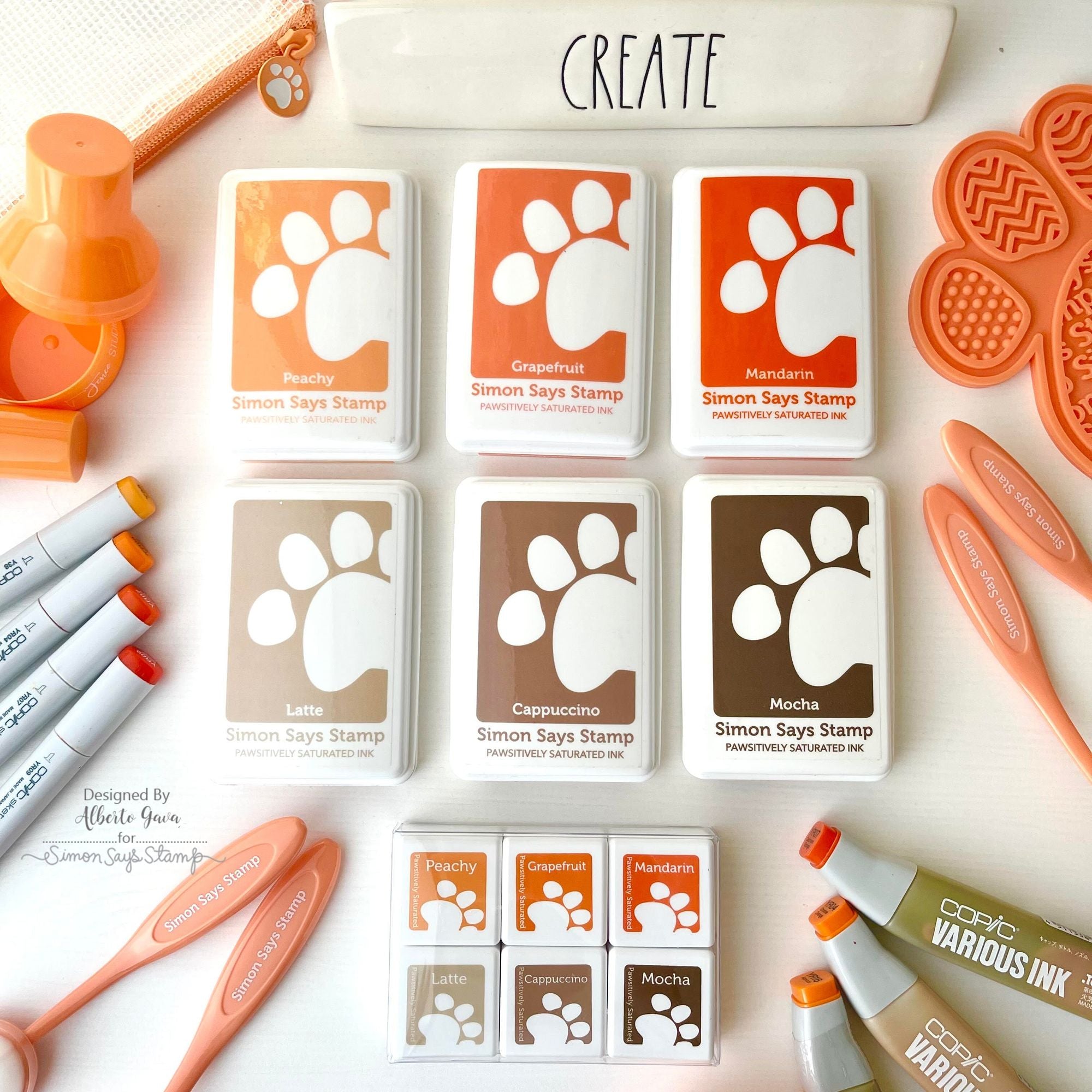 Simon Says Stamp Pawsitively Saturated Ink Cubes Orange Leaves ssc606 Stamptember