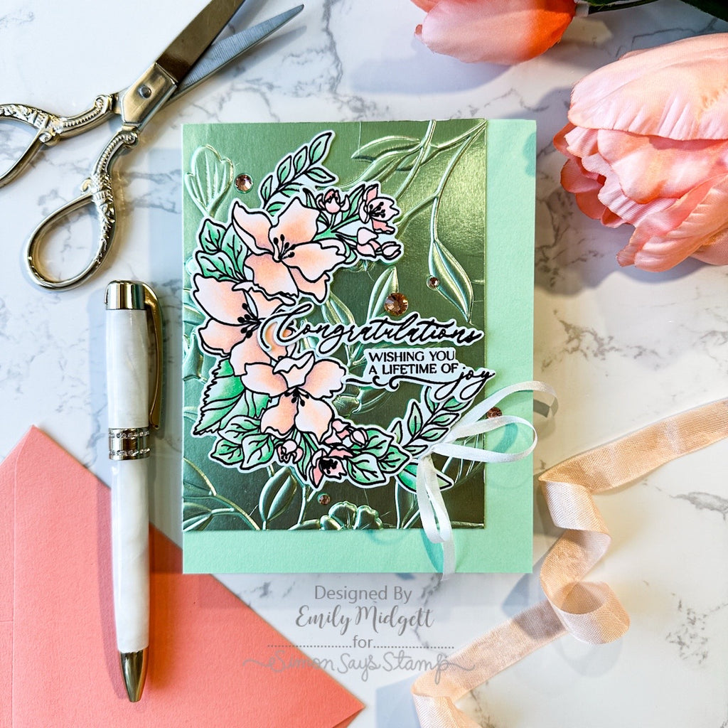 Simon Says Stamp Orange Blossom Blessings Wafer Dies 1328sdc Moments in Time Wedding Card | color-code:ALT02