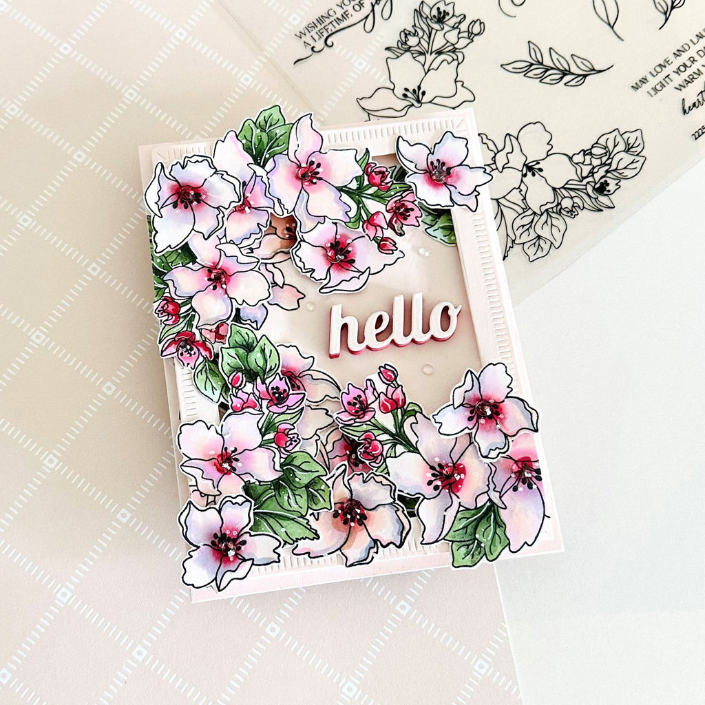 Simon Says Stamp Orange Blossom Blessings Wafer Dies 1328sdc Moments in Time Hello Card