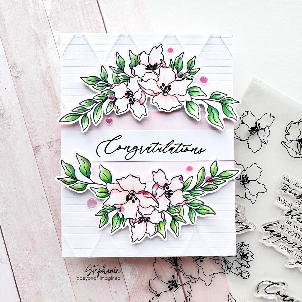 Simon Says Stamp Orange Blossom Blessings Wafer Dies 1328sdc Moments in Time Congratulations Card