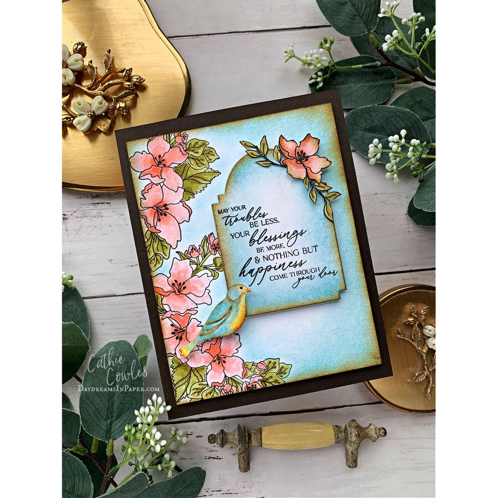 Simon Says Clear Stamps Orange Blossom Blessings 2225ssc Moments in Time Happiness Card