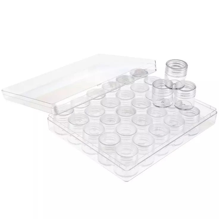 Organizer Case Storage System 30 Containers open with stacked jars