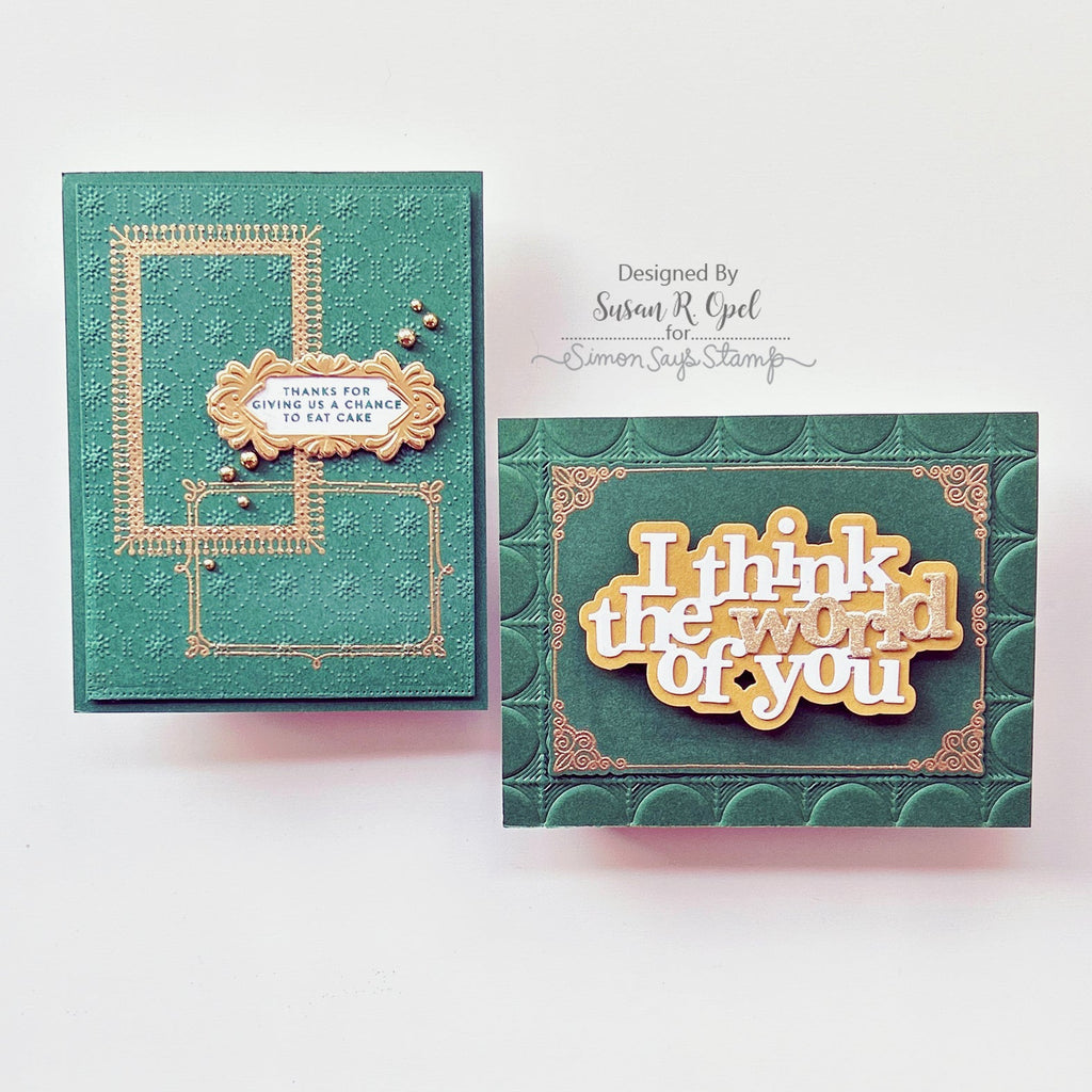 Simon Says Clear Stamps Ornate Borders And Frames 2017ssc Sweetheart Green Cards