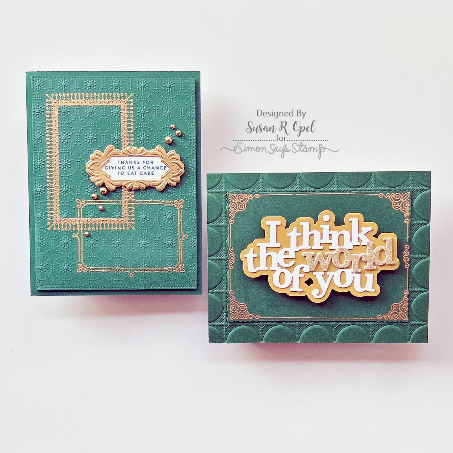Simon Says Clear Stamps Ornate Borders And Frames 2017ssc Sweetheart Green Cards