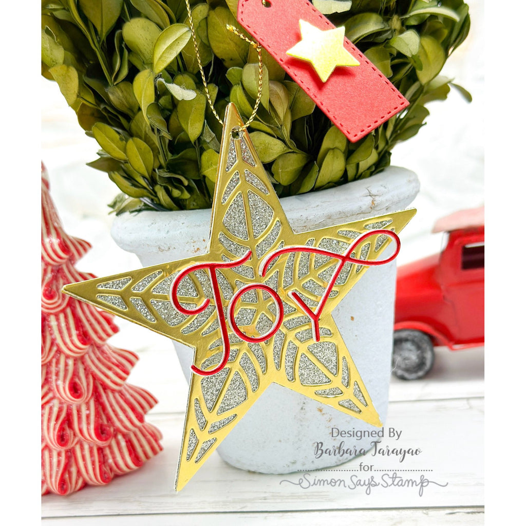 Simon Says Stamp Ornate Star Wafer Die 1203sd DieCember Christmas Tag