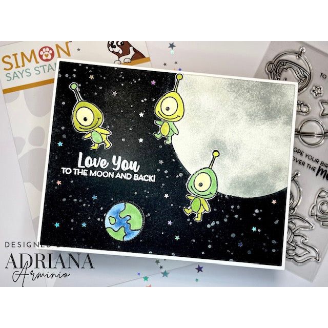 Simon Says Clear Stamps Out of This World 3262ssc Happy Camper Love You Card
