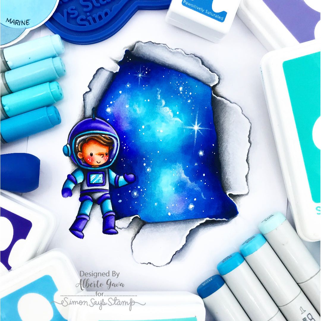 Simon Says Stamps and Dies Out of This World set1026ow Happy Camper Astronaut Coloring | color-code:ALT02