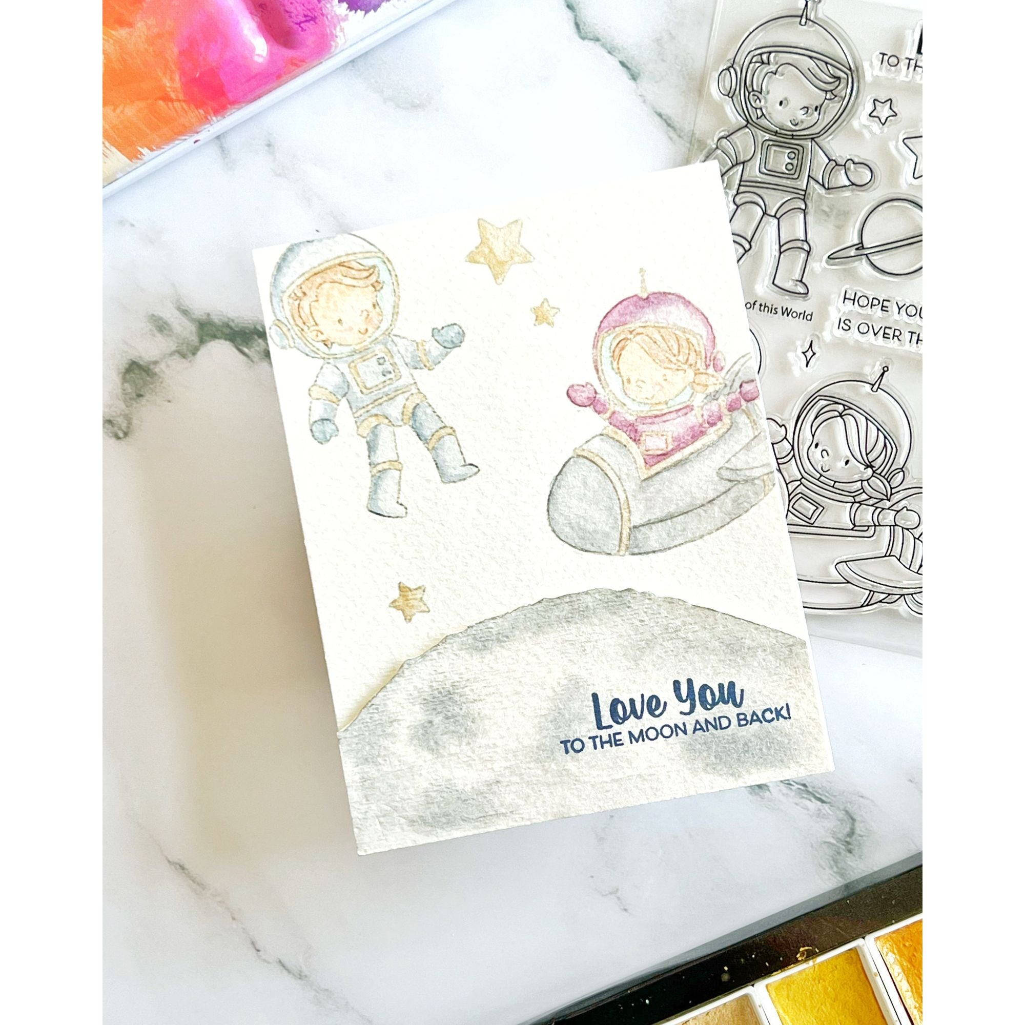 Simon Says Stamps and Dies Out of This World set1026ow Happy Camper Love You Card